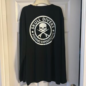 Sport-Tex black with white logo long sleeve performance tee.